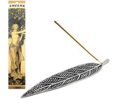 Wierookhouder Aluminium bladvorm - incl. Amber Wierook 25 Stuks