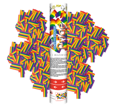 Vulcan Confetti Shooter Pride – Set van 3 Stuks – Papieren Regenboog Vlaggetjes – 30 cm – G