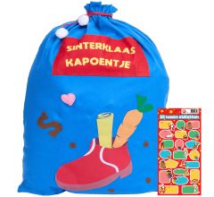 Zak van Sinterklaas - 90 x 60 cm met 3D Effect - Incl. 20 x Sint Naamstickers - Design 30