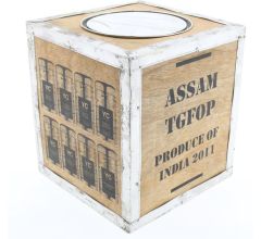 Oude Gebruikte Theekist - 23 x 23 x23 cm - 2