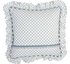 Clayre & Eef - katoenen Kussenhoes - Animal Parade - Blauw / Wit - 40 x 40 cm