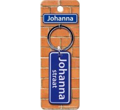 Paper Dreams Sleutelhanger Straatnaam Johanna 9 Cm Staal Blauw