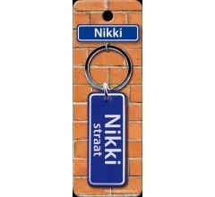 Paper Dreams Sleutelhanger Straatnaam Nikki 9 Cm Staal Blauw