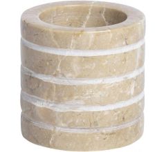 PTMD Marmer Waxinelichthouder - Theelicht - Crème - 3 stuks