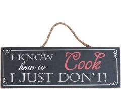 Tekstbord - Hout - 35 x 12 cm - Cook