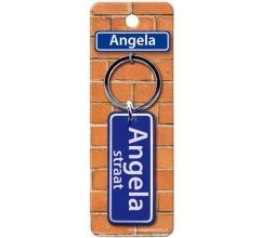 Paper Dreams Sleutelhanger Straatnaam Angela 9 Cm Staal Blauw