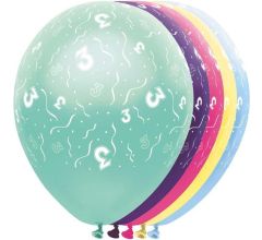 3 Jaar Feestballonnen - 5 stuks