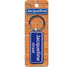 Paper Dreams Sleutelhanger Straatnaam Jacqueline 9 Cm Staal Blauw