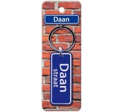 Paper Dreams Sleutelhanger Straatnaam Daan 9 Cm Staal Blauw