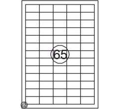 Benza Zelfklevende Etiketten op A4 Vel - 38 x 21,2 mm - 65 stickers per vel - 25 vel