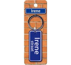 Paper Dreams Sleutelhanger Straatnaam Irene 9 Cm Staal Blauw