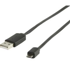 USB 2.0 adapterkabel, A Male - Micro B Male, 1.00 m, zwart