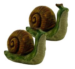 Decoratie Slak Polystone - 15 x 7 x 9 cm - 2 Stuks