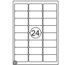 Benza Zelfklevende Etiketten op A4 Vel - 63,5 x 33,9 mm - 24 stickers per vel - 1000 vel