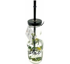 Drinkfles met deksel en rietje Mystic Jungle - 350 ml - 4 Stuks
