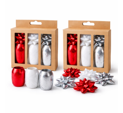 Cadeaulint Set met Strikken - 2 Pakjes (Set van 2) - 6 Rollen x 10 Meter + 18 Cadeaustrikken - Rood