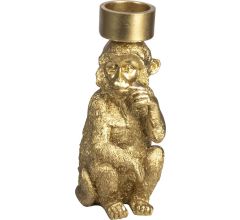 Gusta - Waxinelichthouder - Aap - Goud - ø15x22,5cm