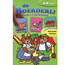 Kleur en Stickerboek met dieren - 3 tot 6 jaar - 8 stuks