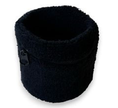 Benza Pols zweetbandjes met opbergvakje en rits - Zwart 6 cm - 25 stuks