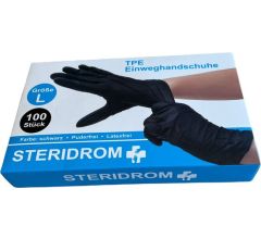 Zwarte TPE Wegwerphandschoenen Poedervrij Maat L – 100 Stuks