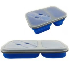Opvouwbare Siliconen Lunchbox - 22 X 16 X 3,5 CM - Blauw
