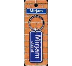 Paper Dreams Sleutelhanger Straatnaam Mirjam 9 Cm Staal Blauw