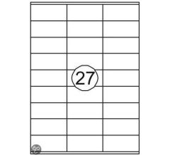 Benza Zelfklevende Etiketten op A4 Vel - 70 x 32 mm - 27 stickers per vel - 100 vel