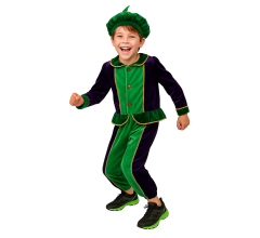 Pietenpak - Unisex - Met Gouden Bies - Incl. Barret - 4-6 Jaar - Groen