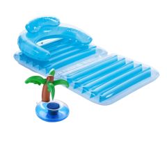 Opblaasbare ligstoel - Lounge Chair Luchtbed - Incl. Zwembad Palmboom Bluetoothspeaker