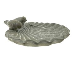 Vogelbad / Vogel Voederschaal - Schelp - Steen - 25 x 23 cm