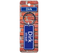 Paper Dreams Sleutelhanger Straatnaam Dirk 9 Cm Staal Blauw