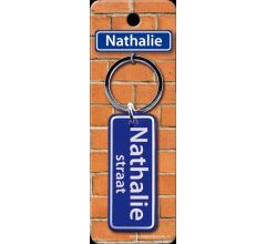 Paper Dreams Sleutelhanger Straatnaam Nathalie 9 Cm Staal Blauw