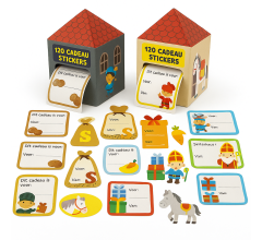 2 × Dispensers Met Sinterklaas Cadeau-naamstickers – 120 Stickers per Doosje (Totaal 240 St.)