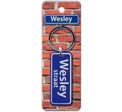 Paper Dreams Sleutelhanger Straatnaam Wesley 9 Cm Staal Blauw