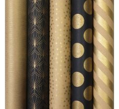 ECO CHIC assortiment 100% Recycled 70 Gr/m2 cadeaupapier inpakpapier - 200 x 70 cm - 3 rollen