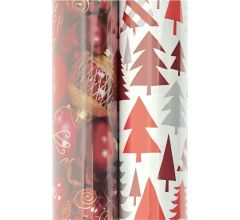 Kerstmis cadeaupapier - assortiment inpakpapier voor Kerst - 6 meter x 70 cm - 2 rollen