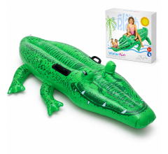 Opblaasbare Groene Krokodil 160 cm – Ride-On Zwembadspeelgoed met 2 Handgrepen – Inclusief Repa