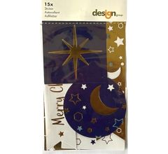 Kerst Cadeau Stickers - Folie bedrukt - 15 Stuks