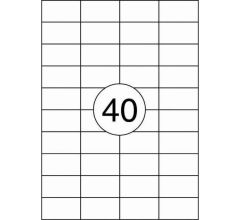 Benza Zelfklevende Etiketten op A4 Vel - 52,5 x 29,7 mm - 40 Stickers per vel - 100 vel