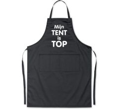 Mijn tent is TOP - Luxe Schort Keukenschort met tekst - Zwart