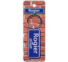Paper Dreams Sleutelhanger Straatnaam Rogier 9 Cm Staal Blauw