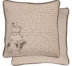 Clayre & Eef - Katoenen kussenhoes - Farm - Bruin - Jute look - 1 stuks - 40 x 40 cm