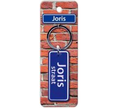 Paper Dreams Sleutelhanger Straatnaam Joris 9 Cm Staal Blauw