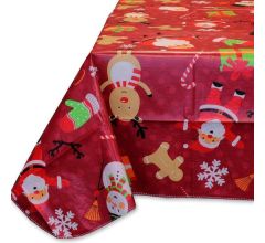 Kerst tafelkleed - 100% Polyethyleen - Afneembaar - 140 x 230 cm - Rood