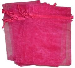 Organza zakjes Fuchsia - 9 stuks - 10 x 15 cm
