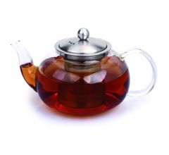 Theepot Symphony 0,8 l glas / roestvrij staal met theefilter