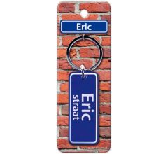 Paper Dreams Sleutelhanger Straatnaam Eric 9 Cm Staal Blauw