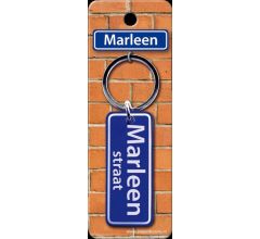 Paper Dreams Sleutelhanger Straatnaam Marleen 9 Cm Staal Blauw
