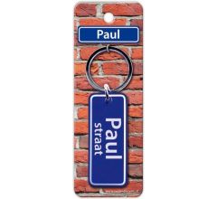 Paper Dreams Sleutelhanger Straatnaam Paul 9 Cm Staal Blauw