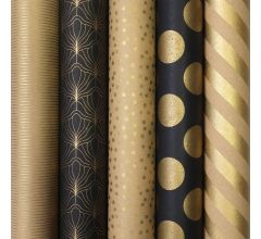 Benza kerstpapier - cadeaupapier voor kerstmis - inpakpapier - 2 meter x 70 cm - 5 rollen